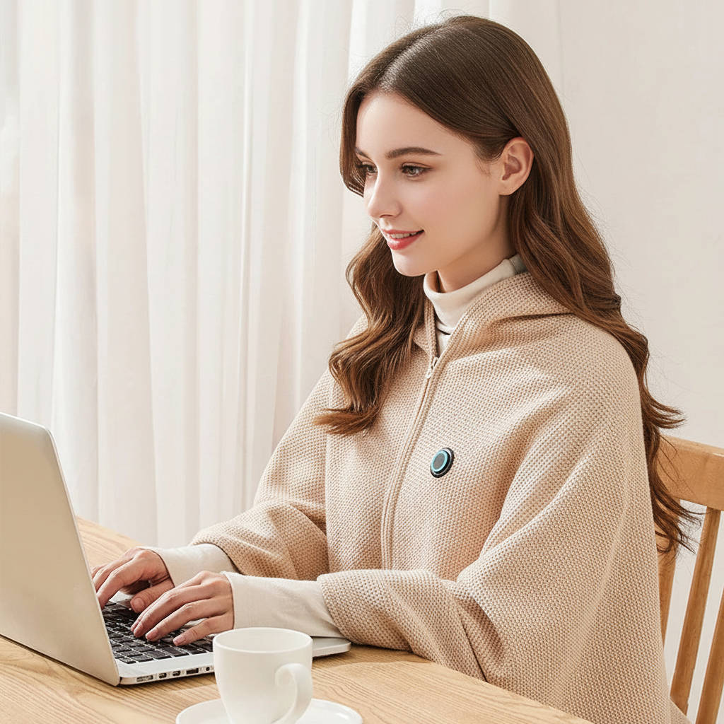 Verwarmde omslagdoek met USB-C en acht warmtezones