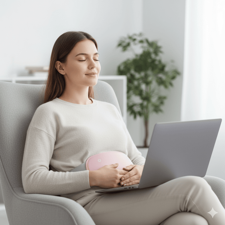 Oplaadbaar warmtekussen voor je buik met vibratie