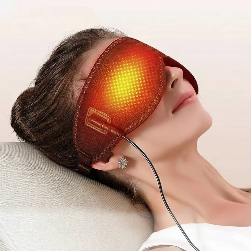 Verwarmd oogmasker met drie warmtestanden, trilling en timer