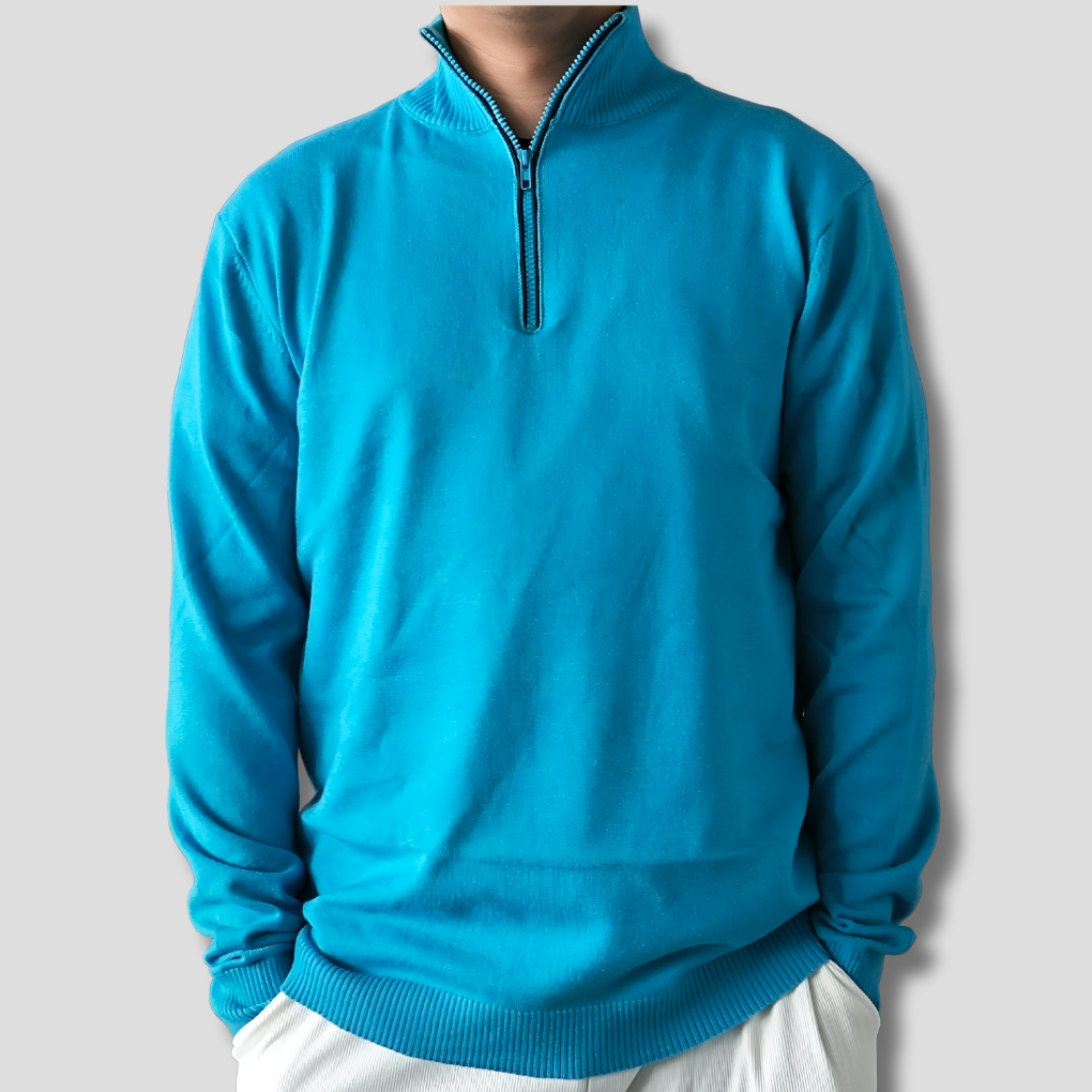 Heren Half-Zip Trui – Gelaagde Stijl met Seizoensuitstraling