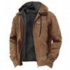 Heren winterjas met afneembare capuchon - warme laag met ritssluiting over de hele lengte