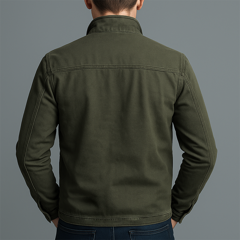 Vintage herenjack met rits – opstaande kraag, herfst/winter laagjeslook