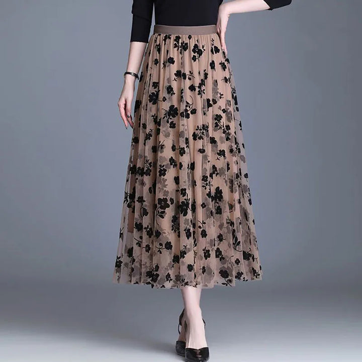 Trendy Mesh Midi-Rok - Fiona