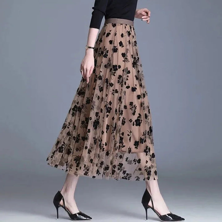 Trendy Mesh Midi-Rok - Fiona