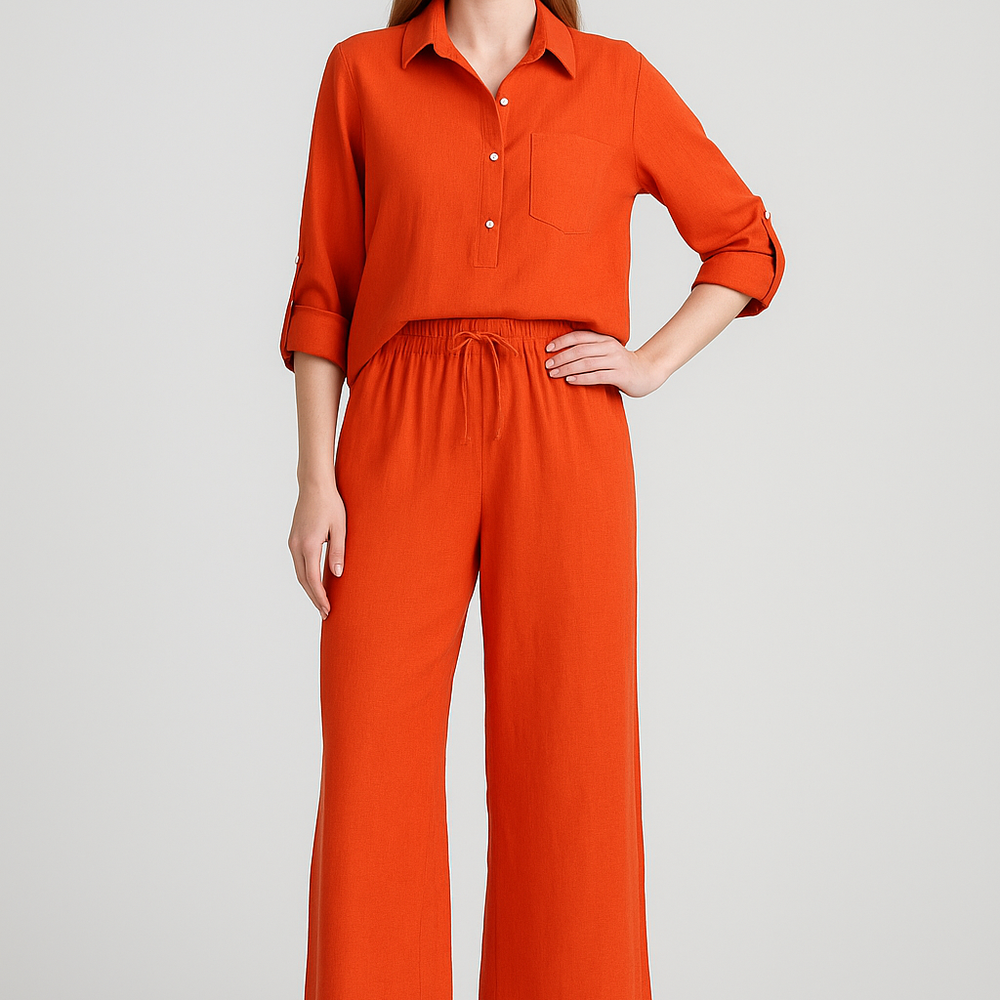 Giselle – Luchtige Linnen Zomerset voor Comfort en Stijl