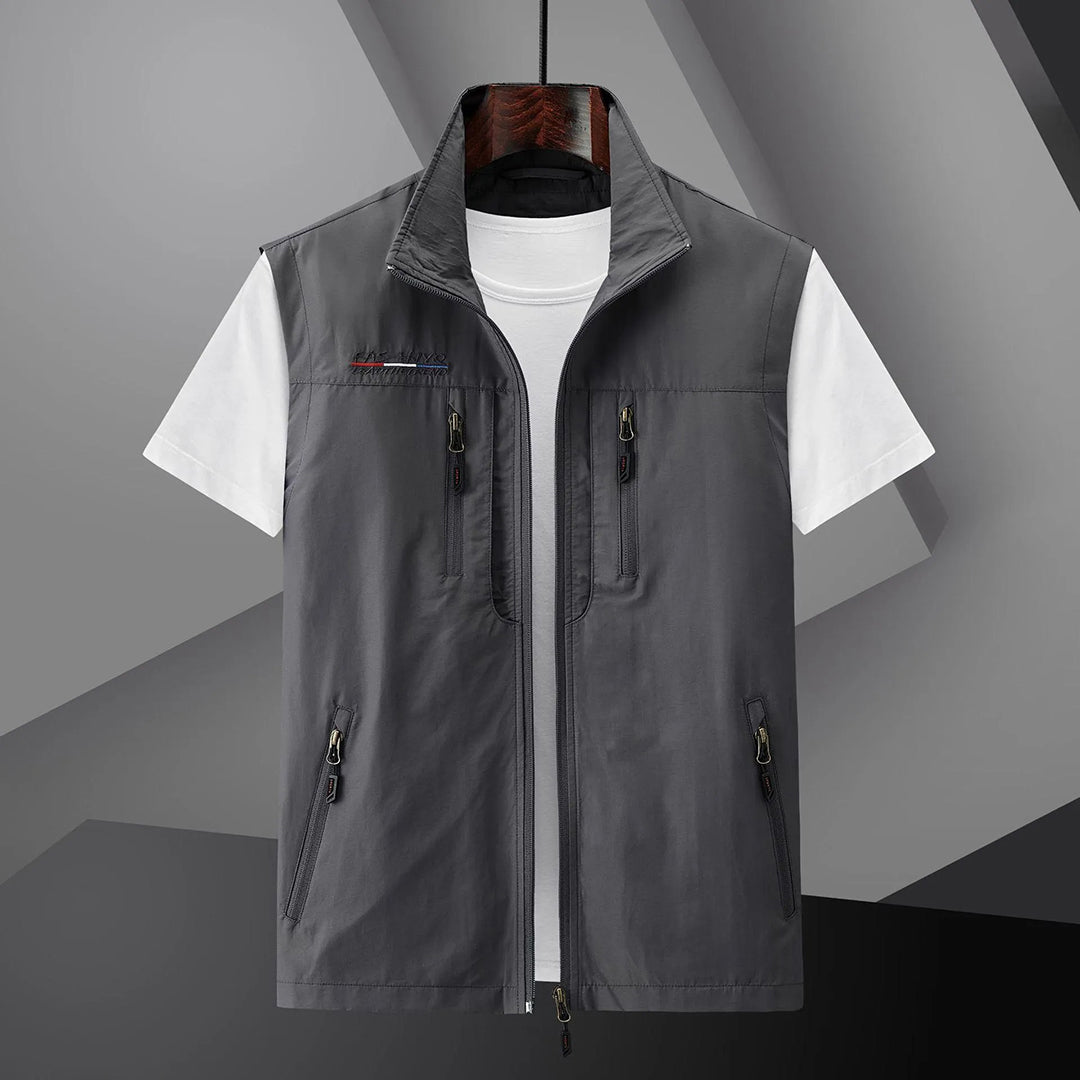 Heren Utility Travel Vest met Meerdere Zakken – Zomer