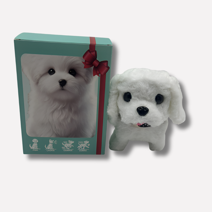 Hyperrealistische pluchen puppy