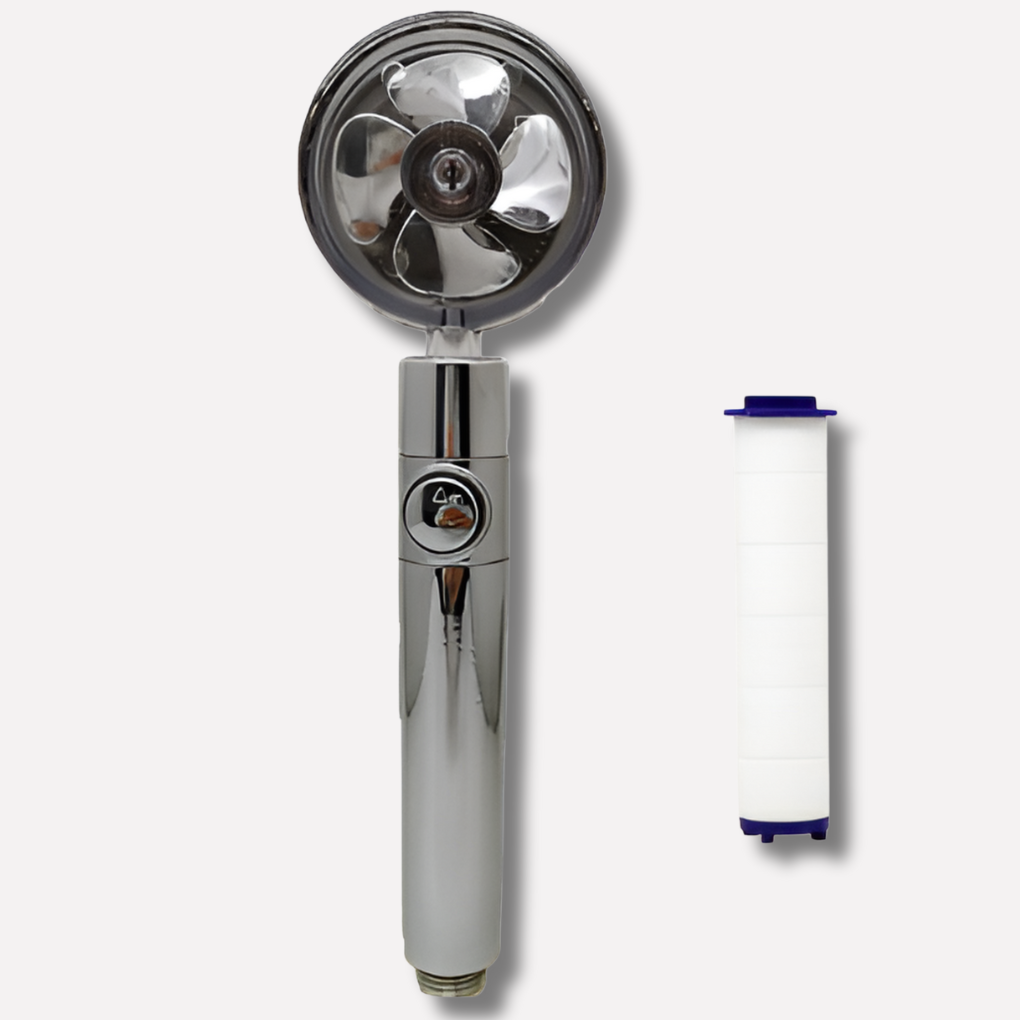 Douchekop met roterende propeller Hogedrukregeneffect