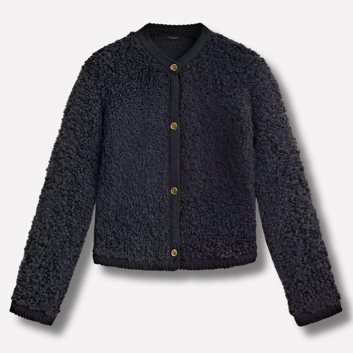 Dames vest met knoopjes – Zachte laag met opvallende textuur