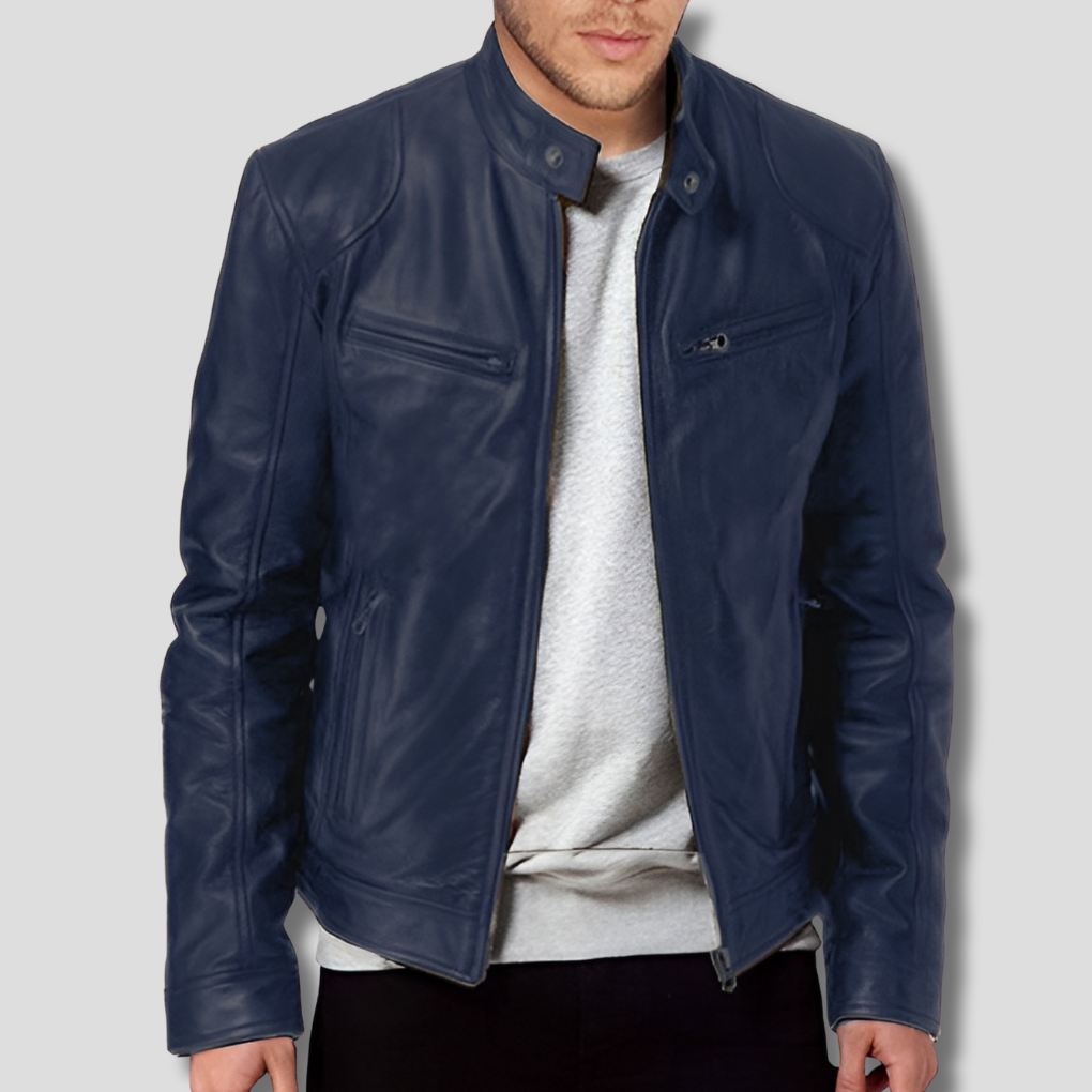 Leren herenjas met elegant design
