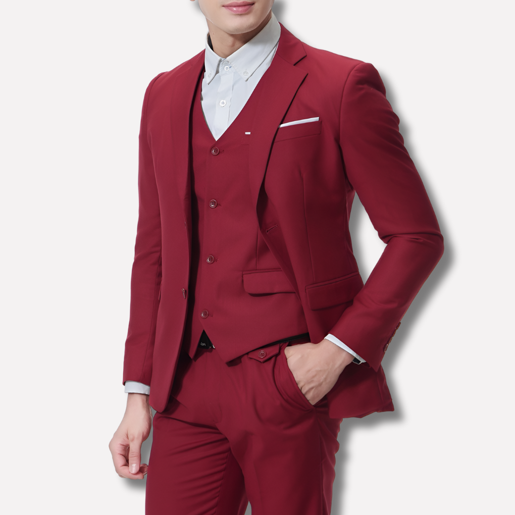 Heren Slim-Fit Driedelig Pak