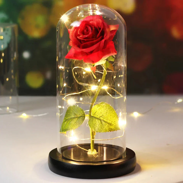 CrystalAura LED Rozenkoepel | Elegante Verlichte Roos voor Bruilofts- en Feestdecoratie