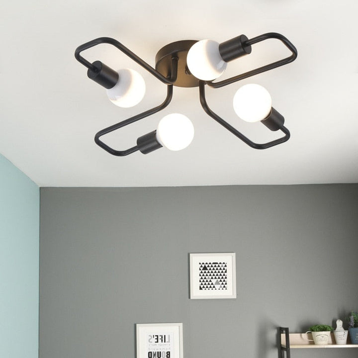 Silva Vintage LED Plafondlamp Industriële Stijl Woonkamer Metaal 5 Kleuren