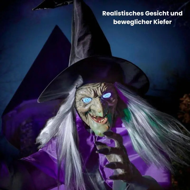 SpookFlight Vliegende Heks – Bewegende Halloween-decoratie met licht en geluid