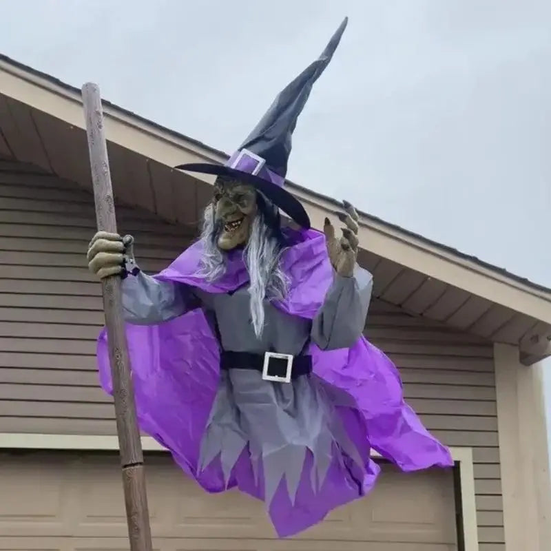 SpookFlight Vliegende Heks – Bewegende Halloween-decoratie met licht en geluid
