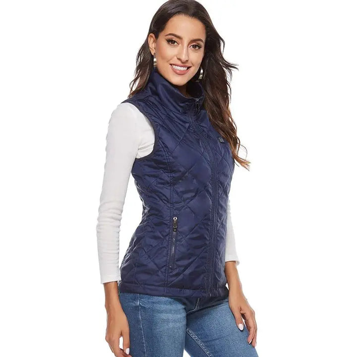 Verwarmde bodywarmer dames met USB en 3 warmtestanden