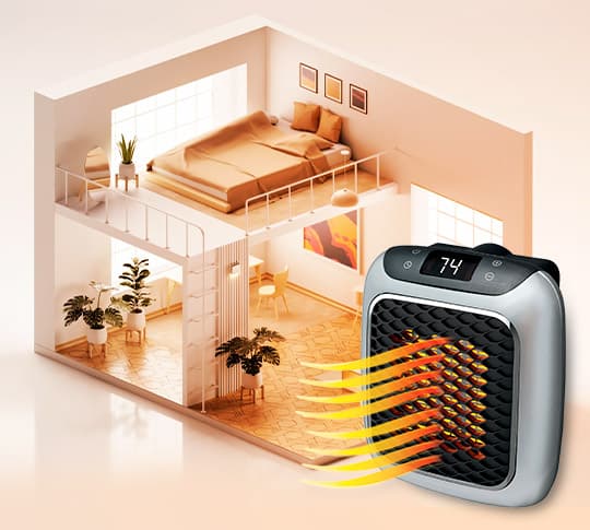 Snelle elektrische kachel met instelbare temperatuur