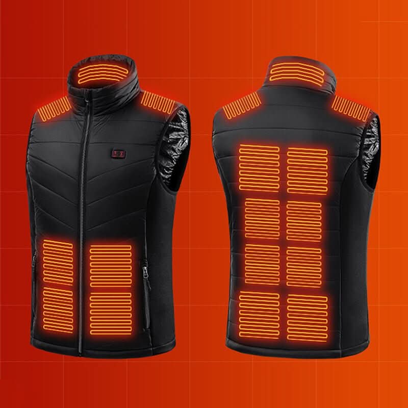 Verwarmde bodywarmer met 13 zones en carbonvezel-verwarming