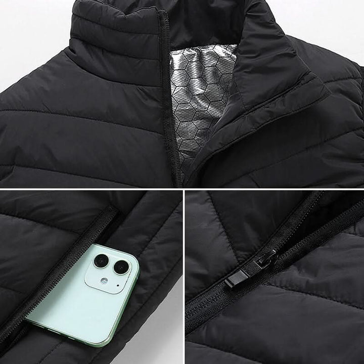 Verwarmde bodywarmer met 13 zones en carbonvezel-verwarming