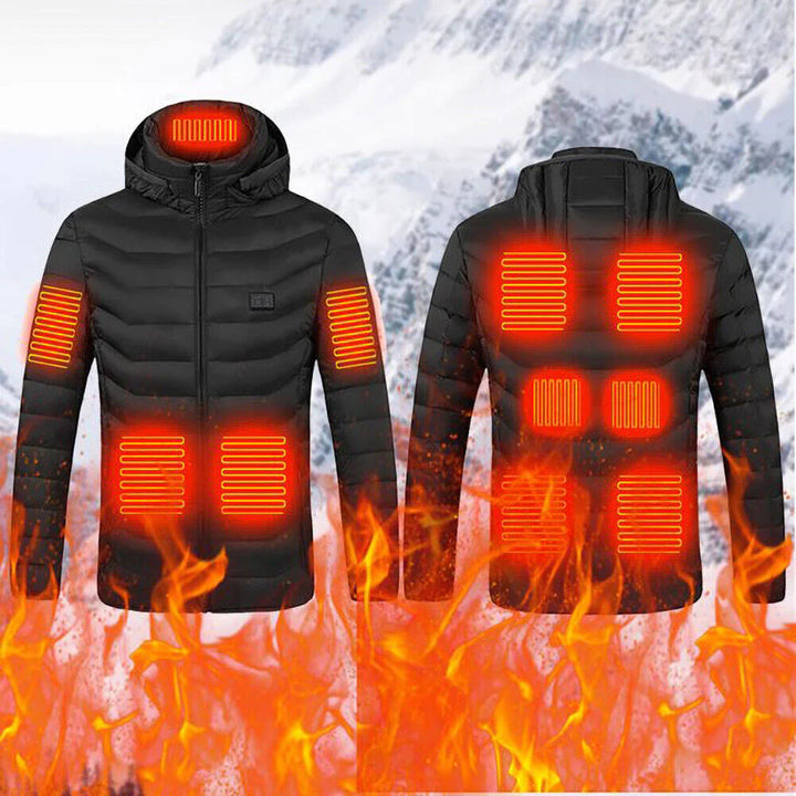 Verwarmde jas met warmtezones op borst en rug