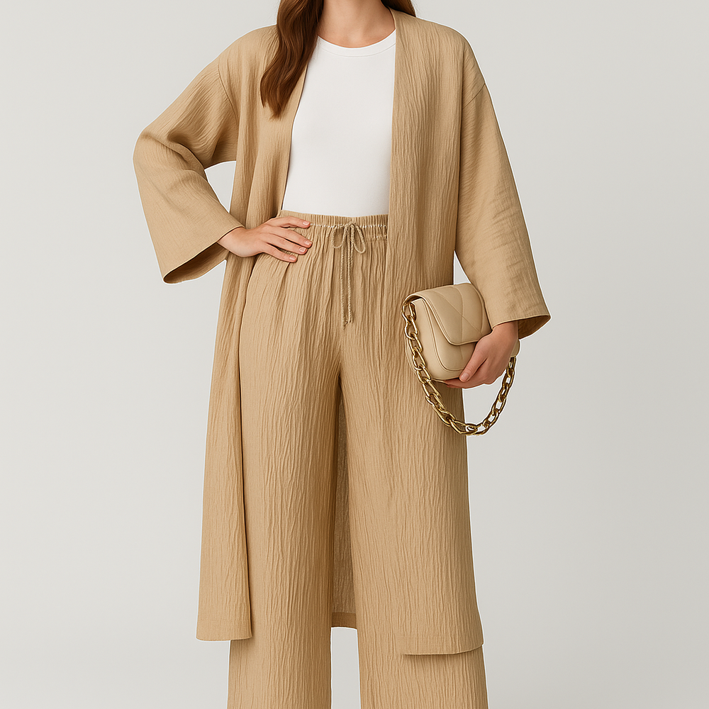 Helena – Stijlvolle Cardigan en Broek Set voor Comfort en Elegantie