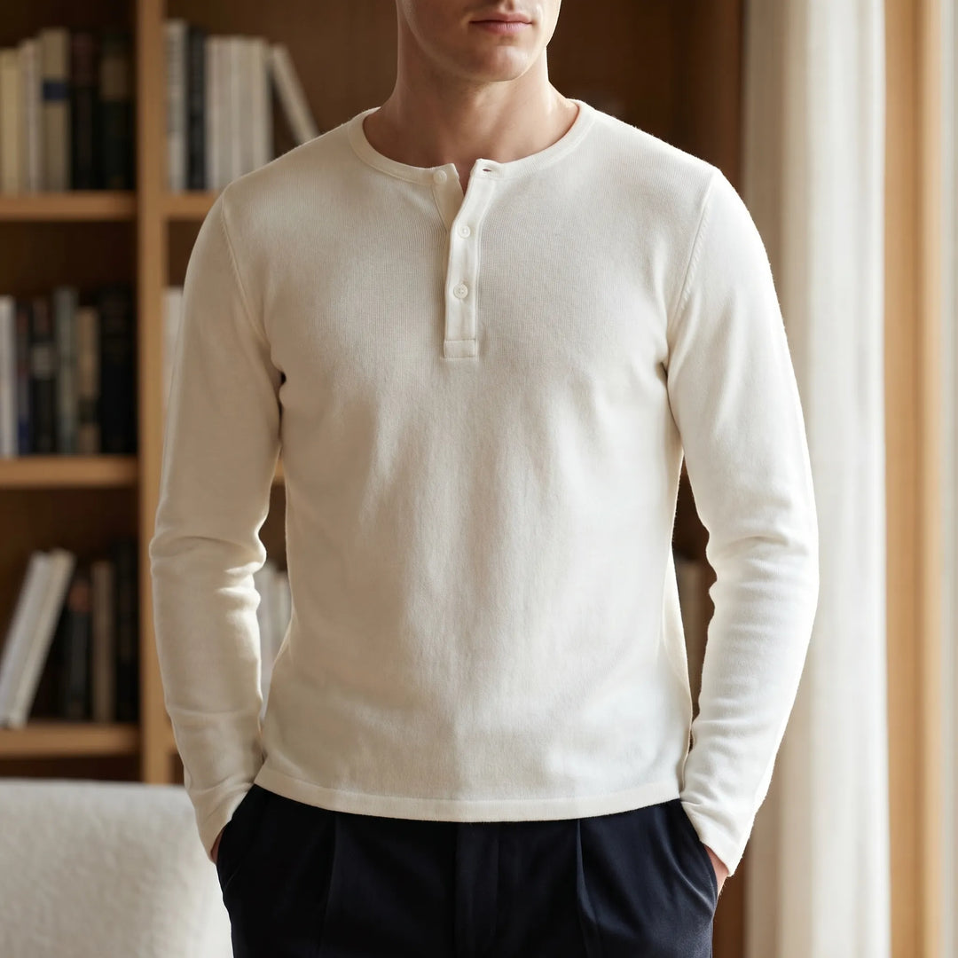 HenlwickSlim Fit Long Sleeve Henley Shirt