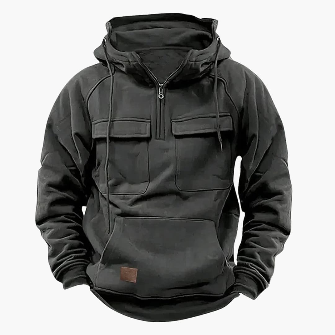 Heren Half-Zip Hoodie met Borstzakken
