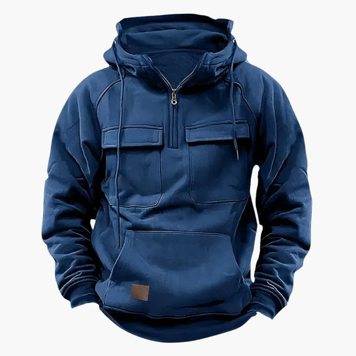 Heren Half-Zip Hoodie met Borstzakken