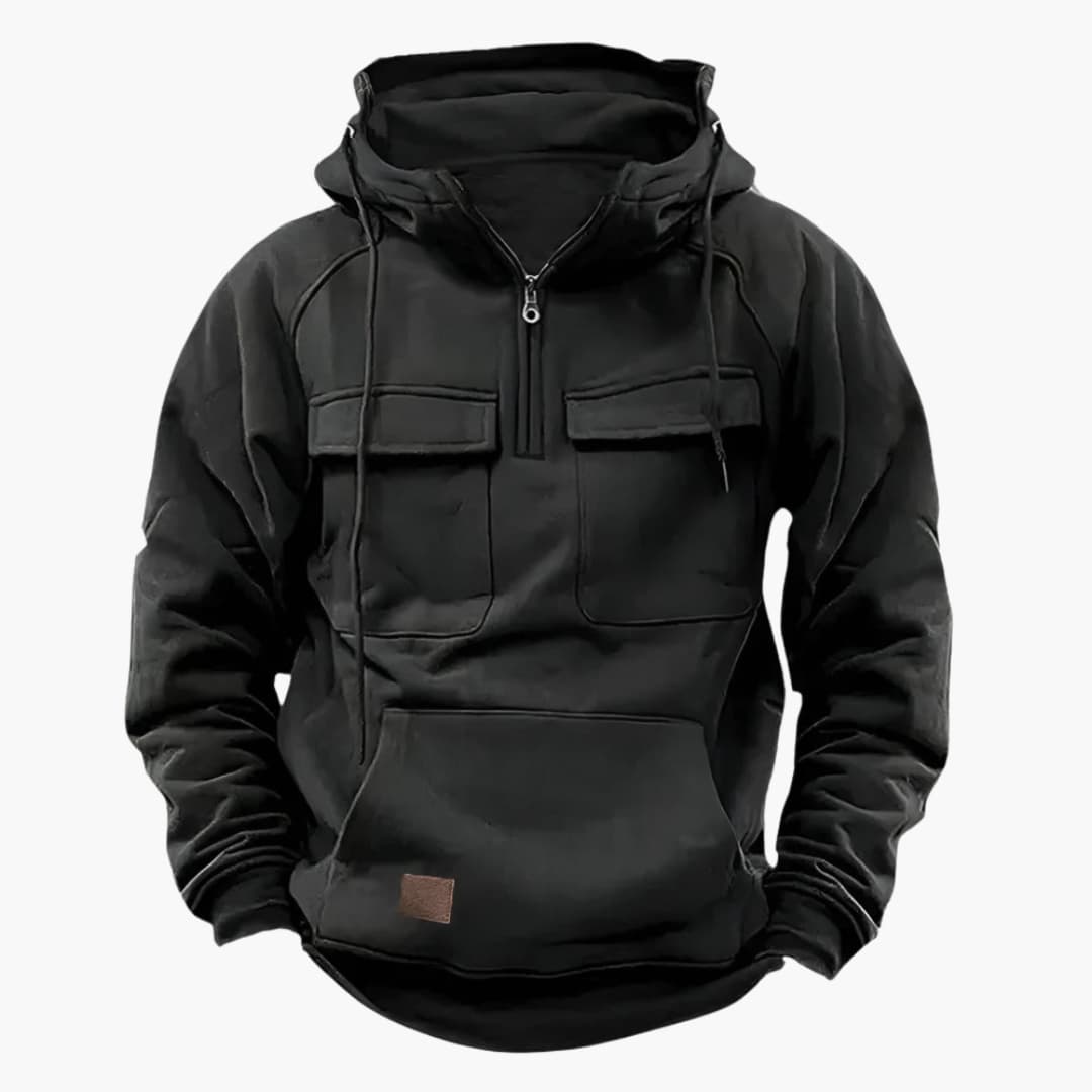 Heren Half-Zip Hoodie met Borstzakken
