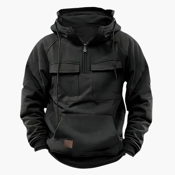 Heren Half-Zip Hoodie met Borstzakken