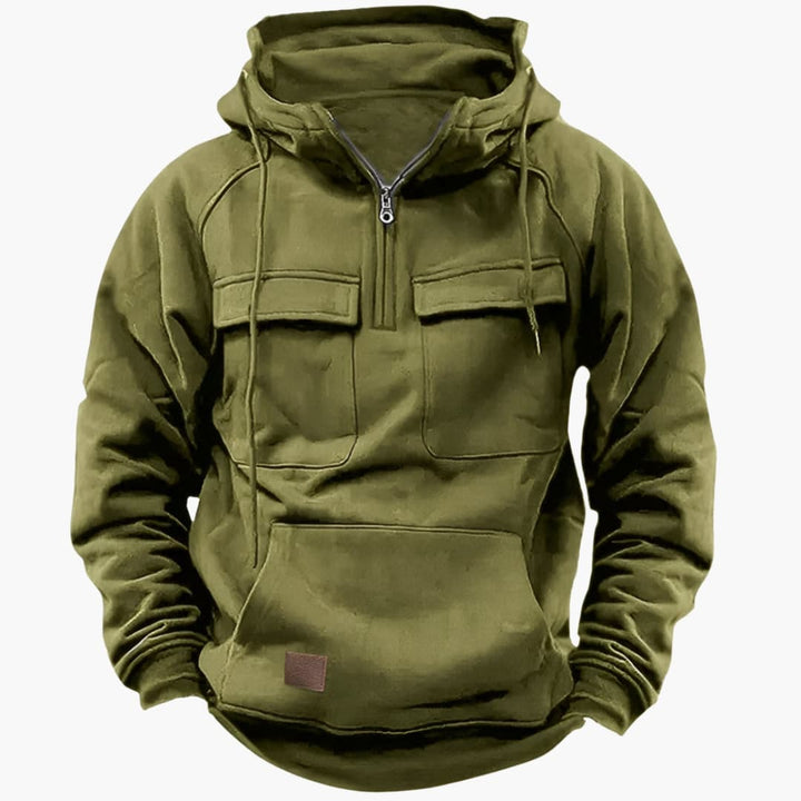 Heren Half-Zip Hoodie met Borstzakken