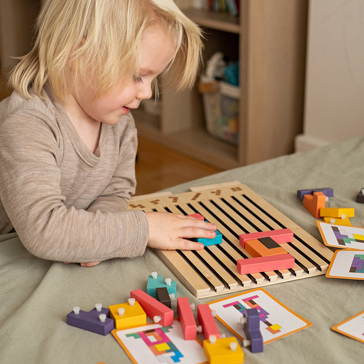 Houten tetris-puzzelspel - breinbreker die met je kind meegroeit