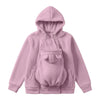Knusse fleece hoodie om een baby in te dragen met voorvak