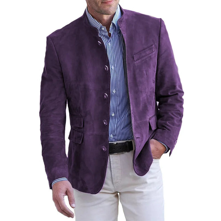Herenjasje met opstaande kraag en knoopsluiting, regular-fit blazer