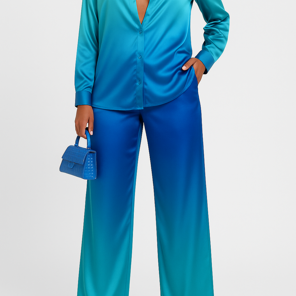 
                  
                    Jalisa – Zomerse Tweedelige Set met Pofmouwen en Rechte Broek
                  
                