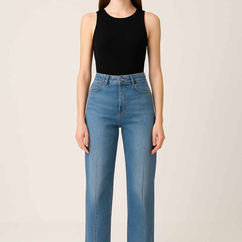 Jeandora – Hoge Taille Wijde Jeans - SkinzLine