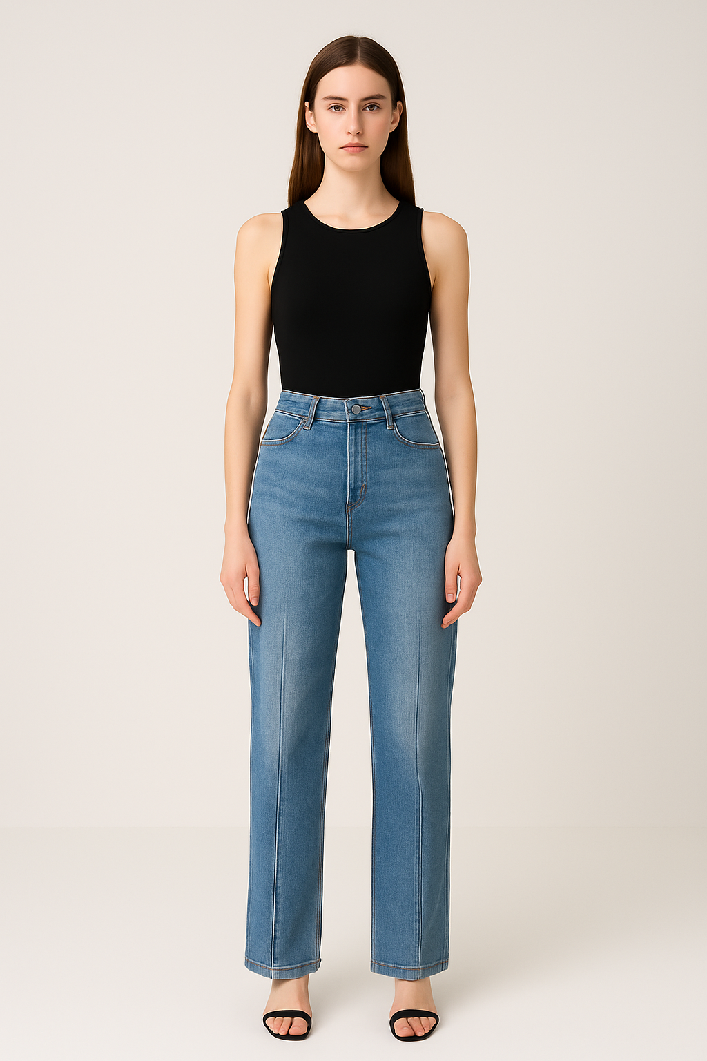 Jeandora – Hoge Taille Wijde Jeans - SkinzLine