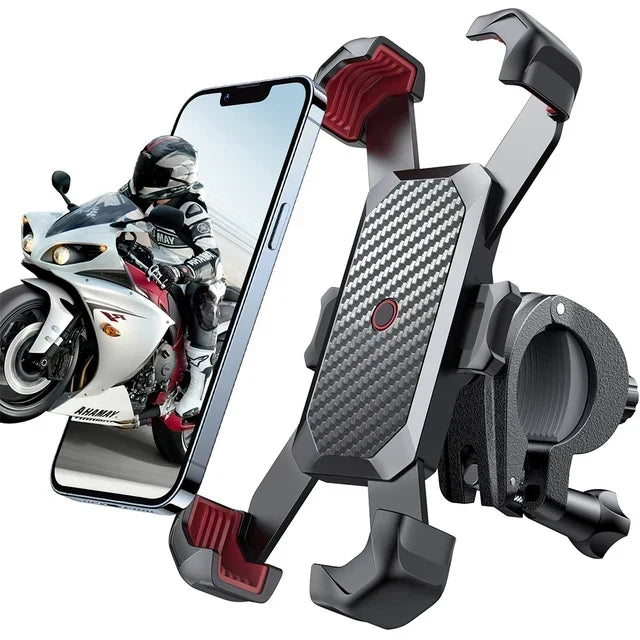 Schokbestendige smartphonehouder voor fiets en motor met 360°-draaiing