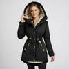 Dames Parka met Gevoerde Capuchon en Koord in de Taille