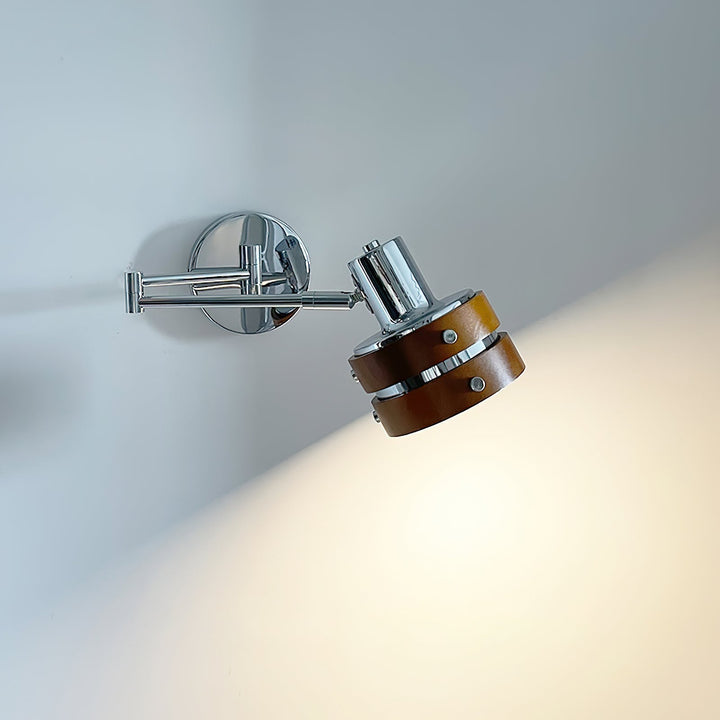 Flare Wandlamp Chroom Hout Mid-Century