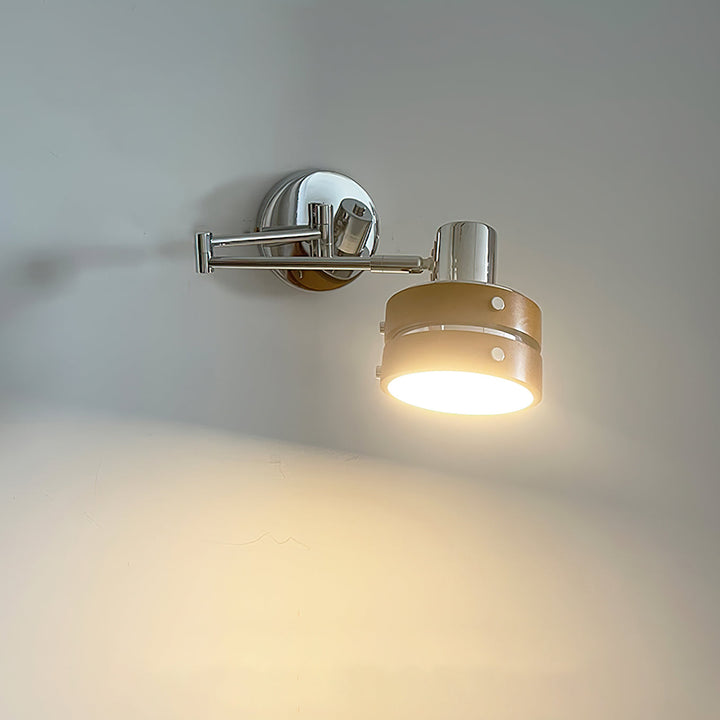 Flare Wandlamp Chroom Hout Mid-Century