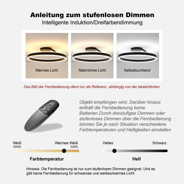 Arisha Ronde plafondlamp Modern LED Zwart/Wit Woonkamer Gang Metaal