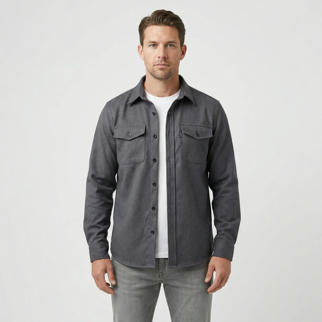 Overshirt met lange mouwen en borstzakken - Pablo