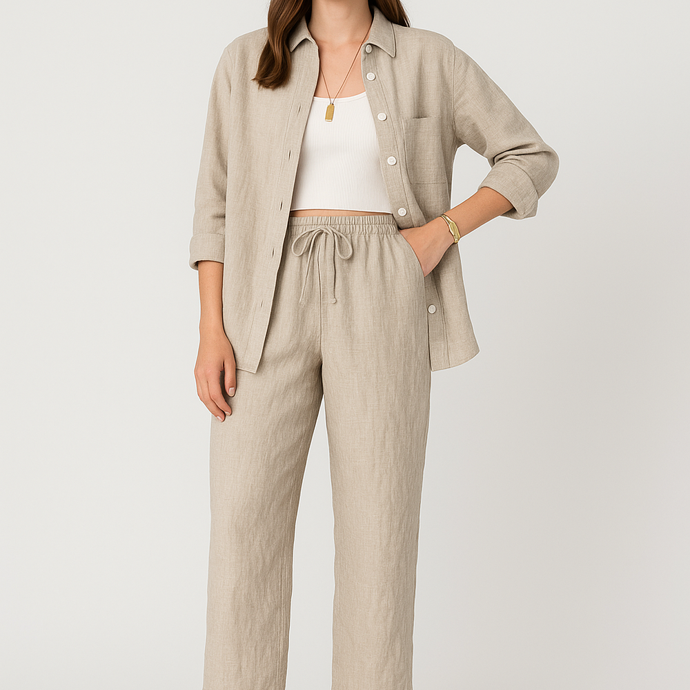 Larissa – Comfortabele Blouse en Broek Set voor Stijlvolle Ontspanning