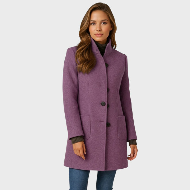 Getailleerde dames mantel met knoopsluiting – elegante stijl