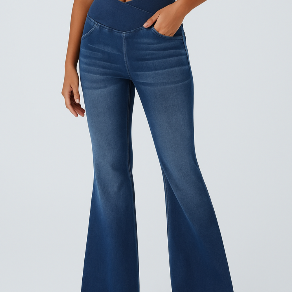 Lorvexa – Flared Stretchbroek met Leggingcomfort en Jeanslook