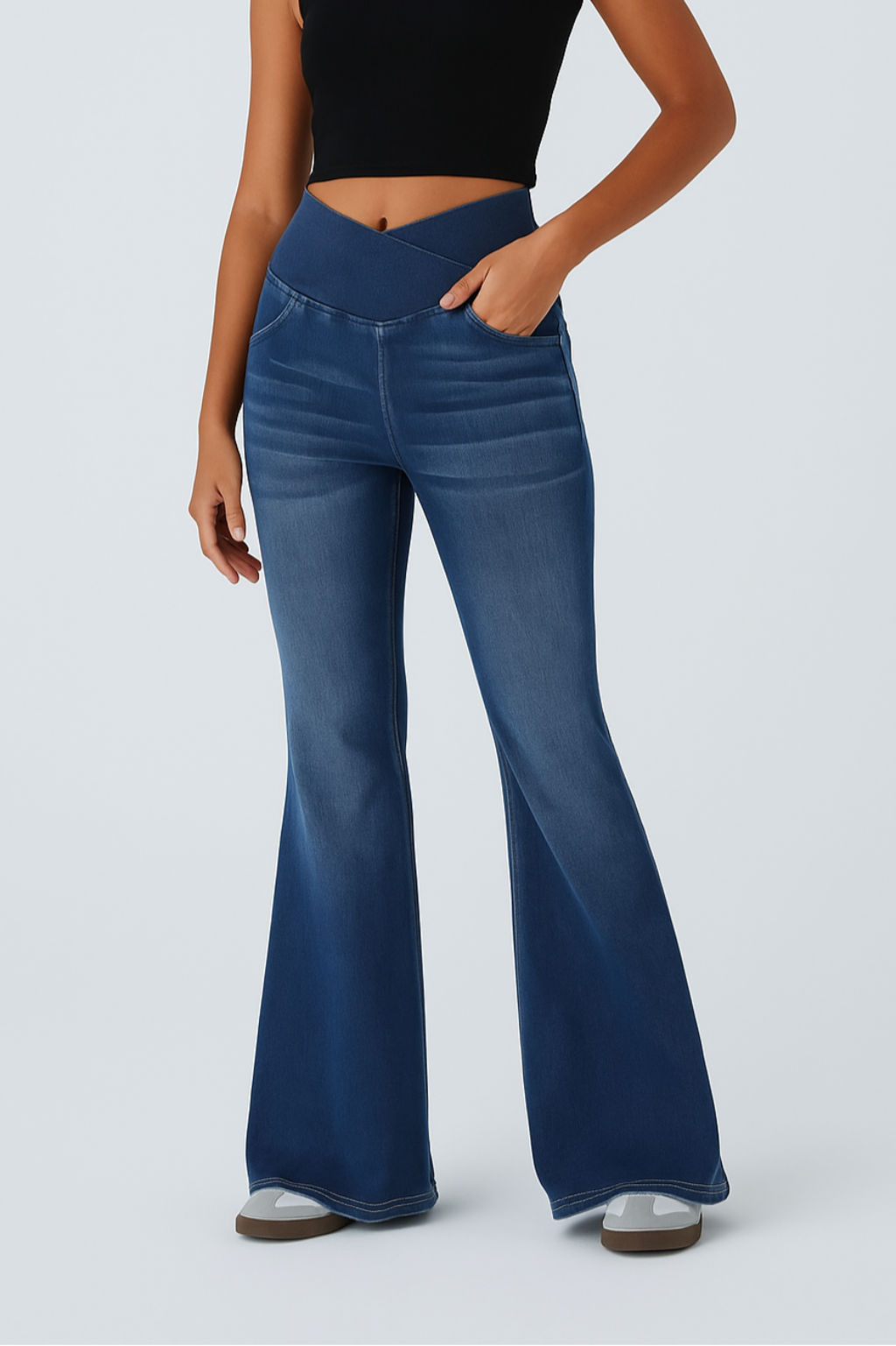 Lorvexa – Flared Stretchbroek met Leggingcomfort en Jeanslook
