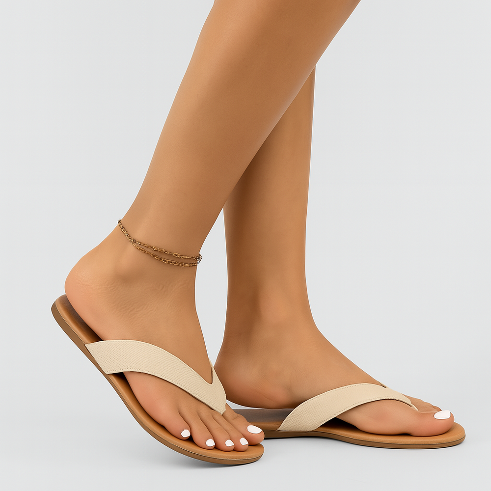 
                  
                    Lunara – Orthopedische Leren Flip-Flops met Voetboogondersteuning en Flexibele Zool
                  
                