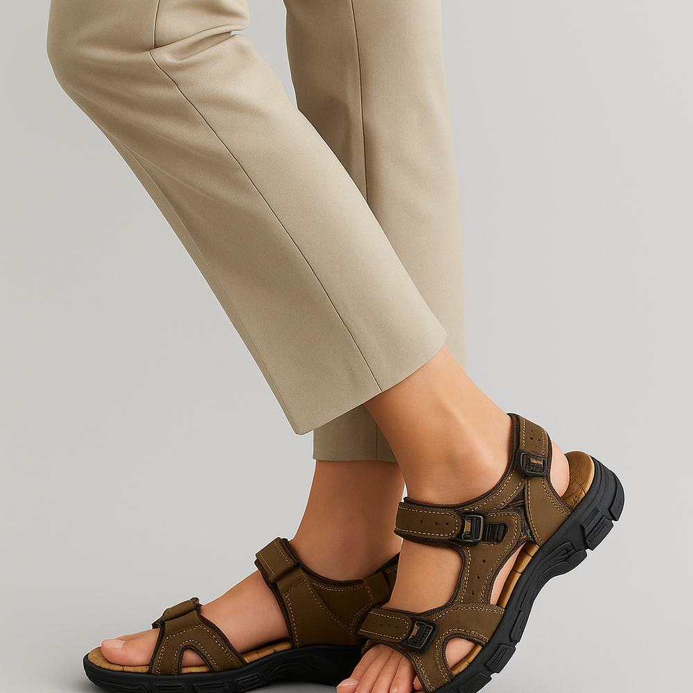 Lunavo – Ergonomische Comfortsandalen met Dubbele Gesp en Verstevigde Zool - SkinzLine