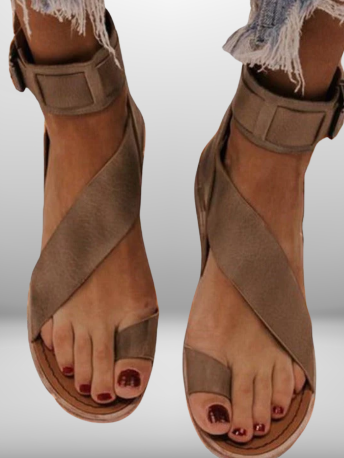 Luvessa – Elegante Sandalen met Enkelband en Minimalistisch Kruisdesign